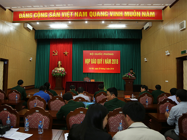 Bộ Quốc phòng họp báo Quý I năm 2018