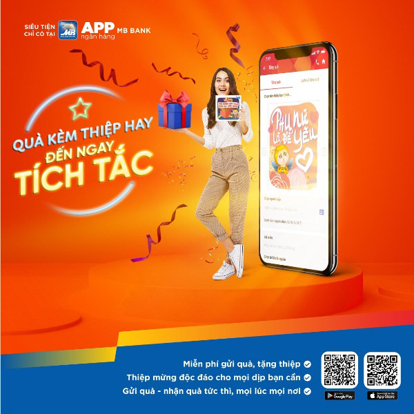 Tặng quà hay - đến ngay tích tắc - siêu tiện chỉ có tại App Ngân hàng MBBank