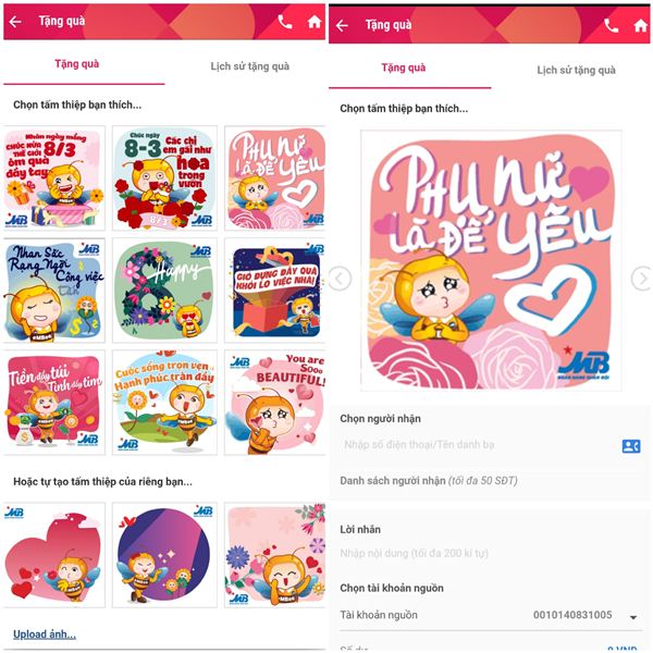 Tặng quà hay - đến ngay tích tắc - siêu tiện chỉ có tại App Ngân hàng MBBank