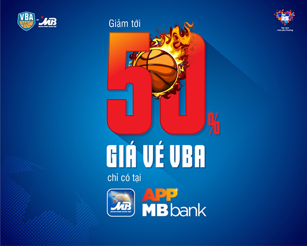 Giảm giá lên tới 50% khi mua vé xem Giải bóng rổ chuyên nghiệp Việt Nam 2019 qua kênh App MBank