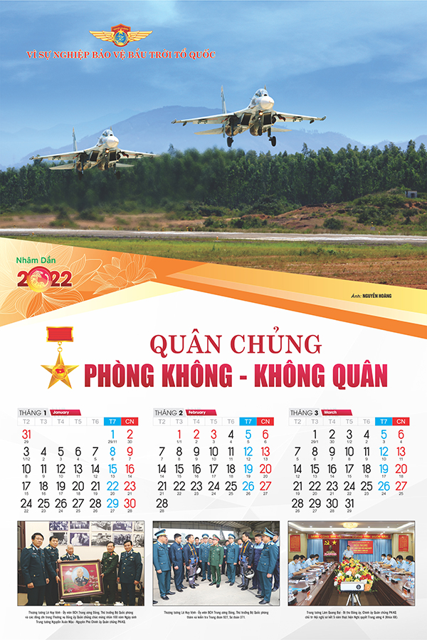 Báo Phòng không-Không quân giới thiệu mẫu Lịch Xuân Nhân Dần-2022