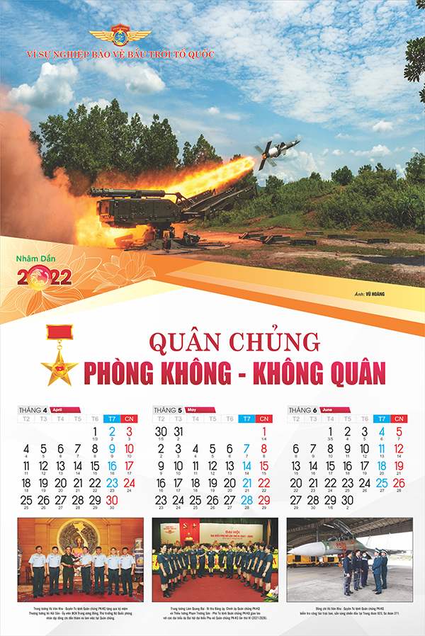 Báo Phòng không-Không quân giới thiệu mẫu Lịch Xuân Nhân Dần-2022