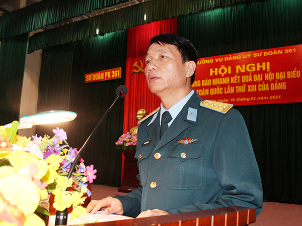 Đảng ủy Sư đoàn 361 thông báo nhanh kết quả Đại hội đại biểu toàn quốc lần thứ XIII của Đảng