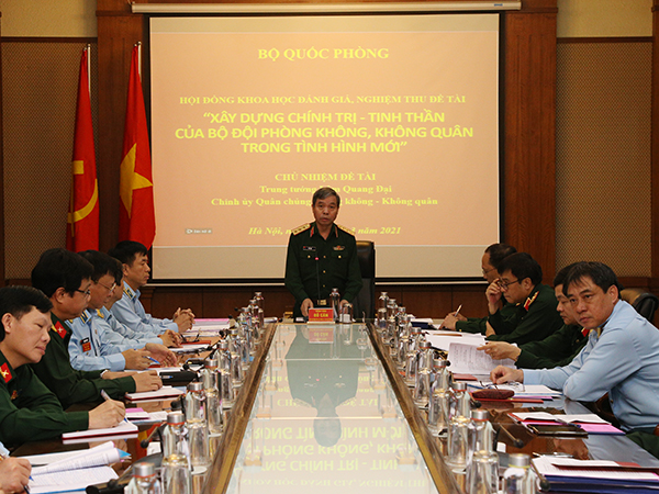Bộ Quốc phòng nghiệm thu Đề tài “Xây dựng chính trị - tinh thần của Bộ đội PK-KQ trong tình hình mới”