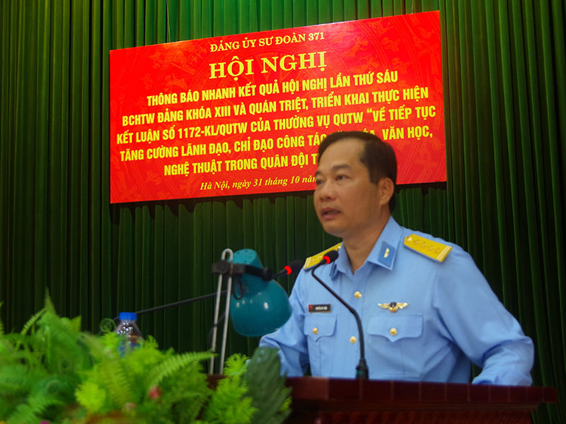 Đảng ủy Sư đoàn 371 tổng kết 10 năm thực hiện Nghị quyết Trung ương 8 khóa XI và thông báo nhanh kết quả Hội nghị Trung ương 6 khóa XIII