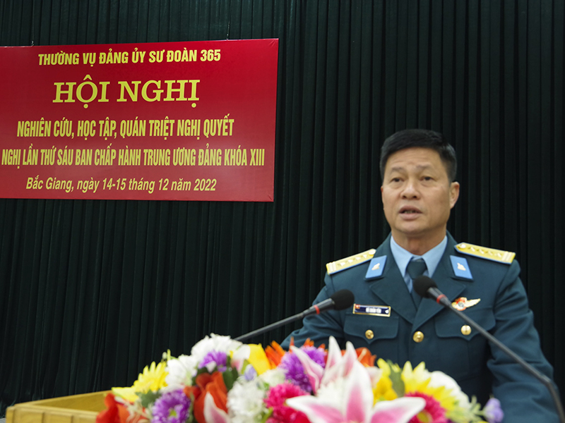 Thường vụ Đảng ủy Sư đoàn 365 nghiên cứu, học tập, quán triệt Nghị quyết Hội nghị lần thứ Sáu BCH Trung ương Đảng khóa XIII