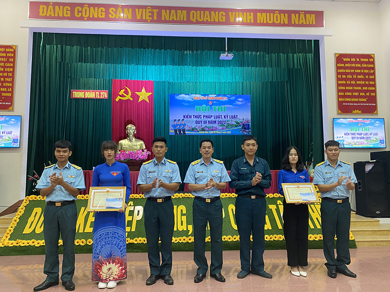 Trung đoàn 274 tổ chức Hội thi kiến thức pháp luật, kỷ luật Quý III năm 2022
