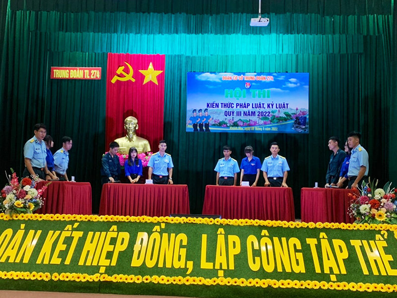 Trung đoàn 274 tổ chức Hội thi kiến thức pháp luật, kỷ luật Quý III năm 2022