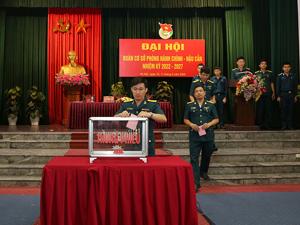 Đoàn cơ sở Phòng Hành chính - Hậu cần (Bộ Tham mưu Quân chủng PK-KQ) tổ chức Đại hội nhiệm kỳ 2022-2027