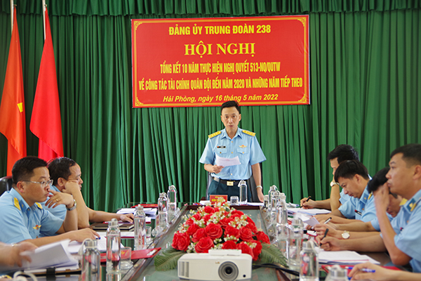 Đảng ủy Trung đoàn 238 tổng kết 10 năm thực hiện Nghị quyết 513-NQ/QUTW