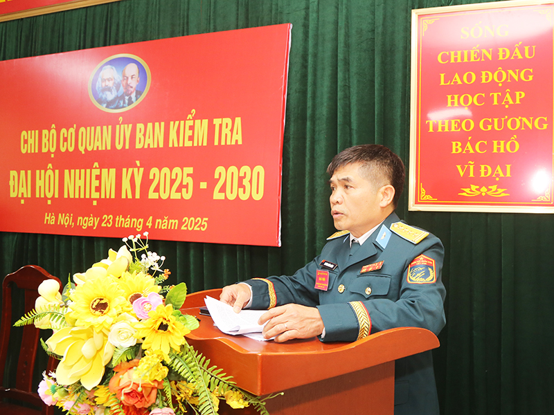 Chi bộ Cơ quan Ủy ban kiểm tra Đảng ủy Quân chủng PK-KQ tổ chức Đại hội nhiệm kỳ 2025 - 2030