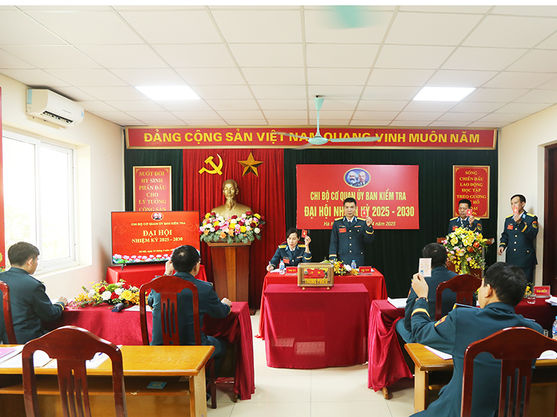 Chi bộ Cơ quan Ủy ban kiểm tra Đảng ủy Quân chủng PK-KQ tổ chức Đại hội nhiệm kỳ 2025 - 2030