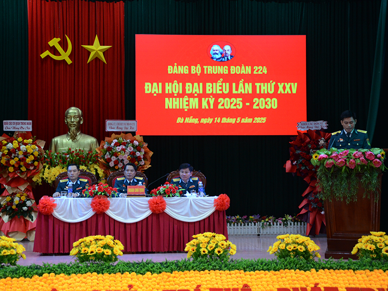 Đảng bộ Trung đoàn 224 tổ chức thành công Đại hội đại biểu lần thứ XXV, nhiệm kỳ 2025 - 2030