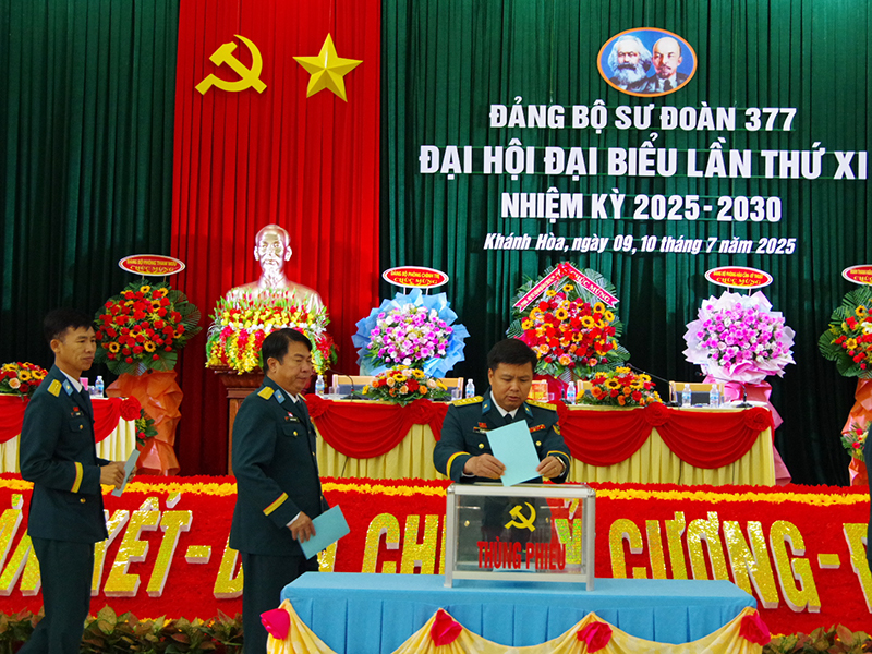 Đảng bộ Sư đoàn 377 tổ chức thành công Đại hội đại biểu lần thứ XI, nhiệm kỳ 2025 - 2030