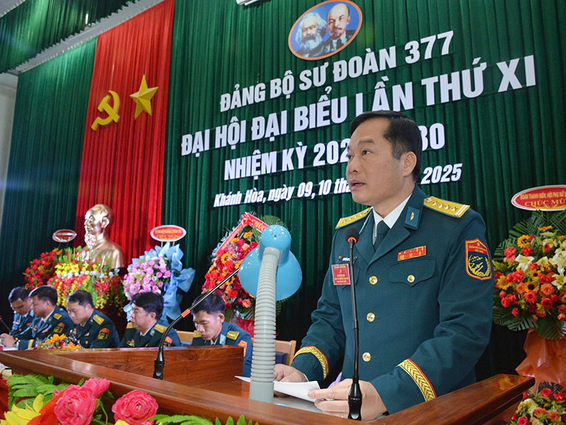 Đảng bộ Sư đoàn 377 tổ chức thành công Đại hội đại biểu lần thứ XI, nhiệm kỳ 2025 - 2030