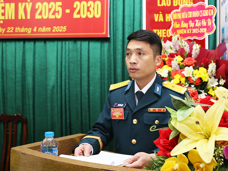 Chi bộ Kho K10 tổ chức Đại hội nhiệm kỳ 2025 - 2030