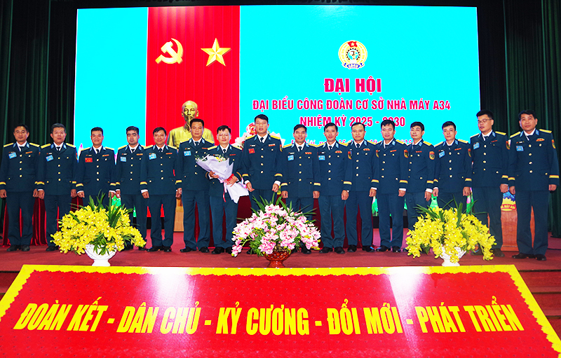 Nhà máy A34 tổ chức Đại hội đại biểu Công đoàn cơ sở nhiệm kỳ 2025-2030