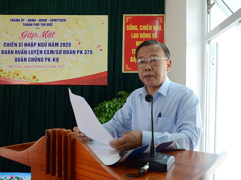 Đoàn công tác thành phố Thủ Đức thăm Tiểu đoàn Huấn luyện chiến sĩ mới, Sư đoàn 375