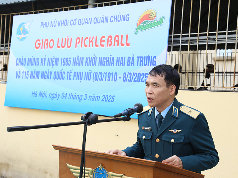 Hội Phụ nữ khối cơ quan Quân chủng PK-KQ giao lưu Pickleball chào mừng kỷ niệm 1985 năm khởi nghĩa Hai Bà Trưng và 115 năm Ngày Quốc tế Phụ nữ