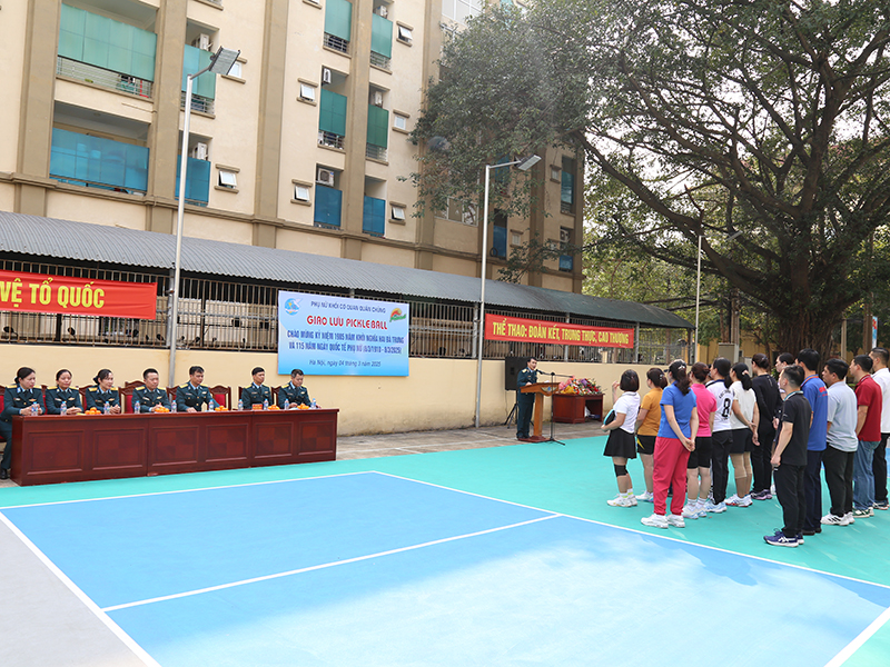 Hội Phụ nữ khối cơ quan Quân chủng giao lưu Pickleball chào mừng kỷ niệm 1985 năm khởi nghĩa Hai Bà Trưng và 115 năm ngày Quốc tế Phụ nữ (8/3/1910 - 8/3/2025)