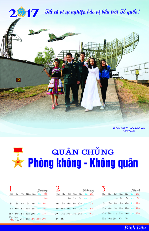 Báo Phòng không-Không quân giới thiệu mẫu Lịch năm 2017