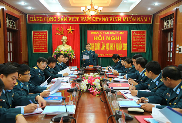 Đảng ủy Sư đoàn 361 tổ chức Hội nghị ra nghị quyết lãnh đạo nhiệm vụ năm 2017