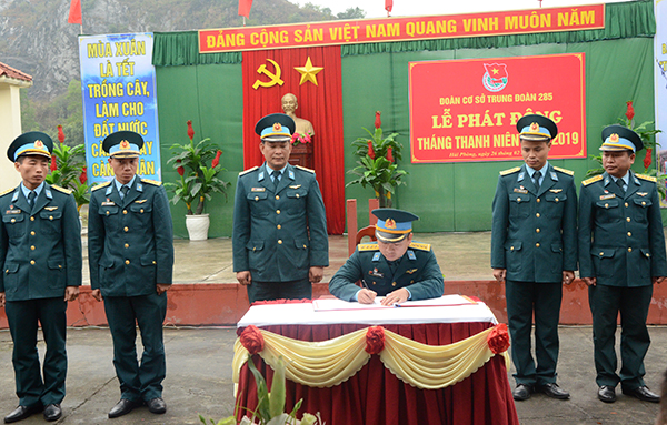 Đoàn cơ sở Trung đoàn 285 tổ chức Lễ phát động “Tháng Thanh niên” năm 2019