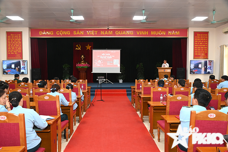 Cục Ch&iacute;nh trị Ph&ograve;ng kh&ocirc;ng-Kh&ocirc;ng qu&acirc;n phối hợp với Viettel H&agrave; Nội tổ chức hội thảo giới thiệu v&agrave; triển khai nền tảng Viettel Tammi