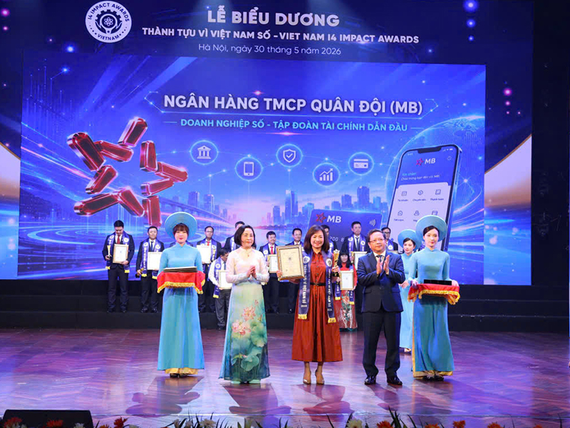 BIZ MBBANK ĐƯỢC VINH DANH TẠI LỄ BIỂU DƯƠNG THÀNH TỰU TÁC ĐỘNG VÌ VIỆT NAM SỐ 2026